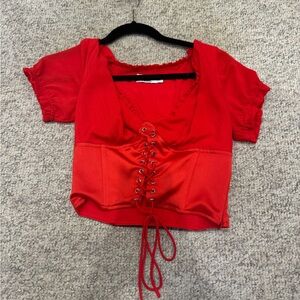 Red shirt (corset) size small tiger mist!